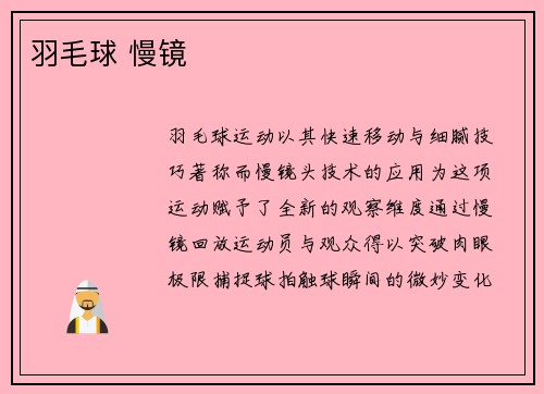 羽毛球 慢镜